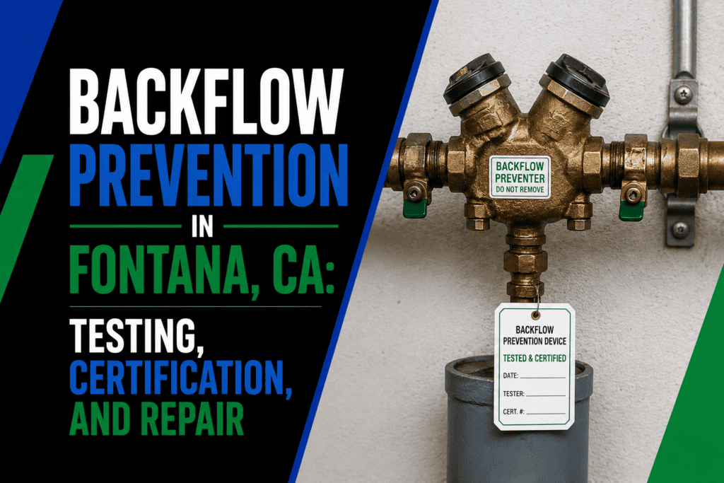 Backflow Prevention in Fontana, CA- Testing, Certification, and Repair