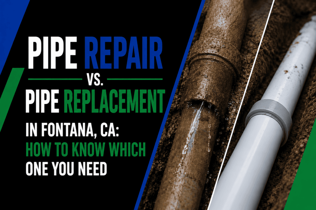Pipe Repair vs. Pipe Replacement in Fontana, CA- How to Know Which One You Need